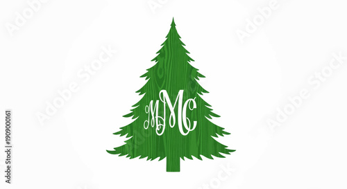 Elegant Christmas Tree Monogram Design