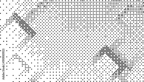 Halftone pattern with geometric shapes in gray