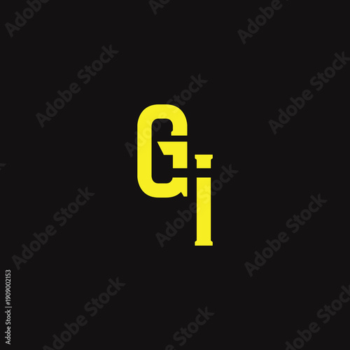 GI Abstract Initial Logo. Clean, high-contrast typography suitable for branding, identity, and corporate design. Ideal for logos, signage, and minimalist graphic projects.