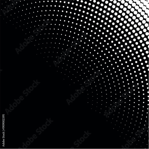Halftone pattern with gradient effect transitioning from black to