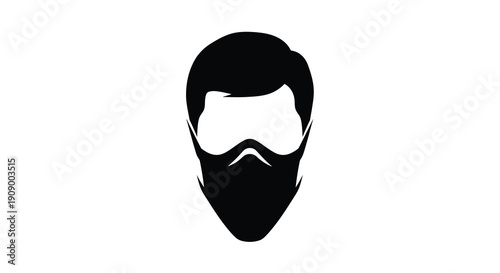 Man with a beard and goggles striking black silhouette