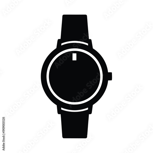 Wristwatch Time Silhouette Icon Vector Illustration