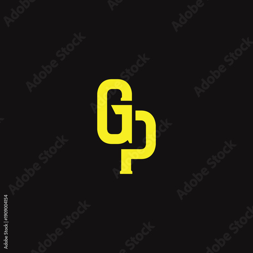 GP Abstract Initial Logo. Clean, high-contrast typography suitable for branding, identity, and corporate design. Ideal for logos, signage, and minimalist graphic projects.