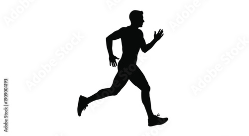 A dynamic runner in motion captured as a striking silhouette