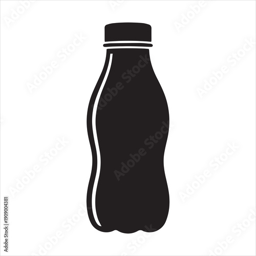 Juice bottle Vector, Silhouette, Illustration