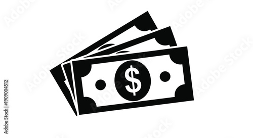 A stack of united states currency in a dark silhouette