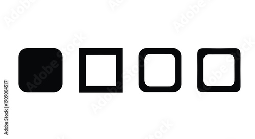 Four geometric shapes in a row a striking silhouette