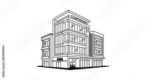Fotografi Modern multi storey building architecture.
