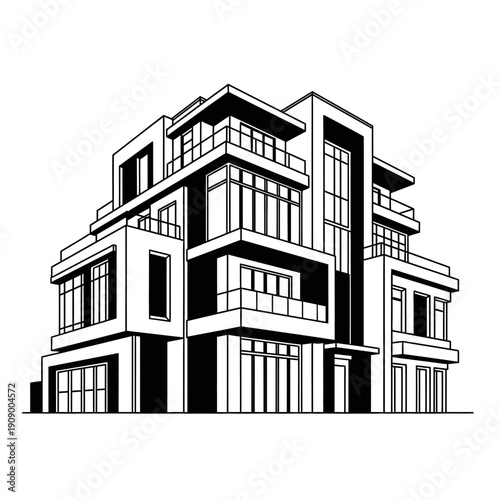 Fotografia Modern multi storey residential building design.