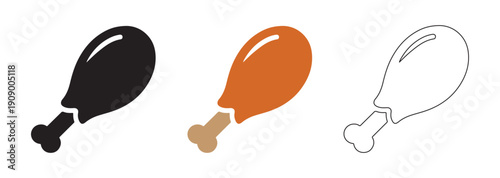 Chicken leg vector icon