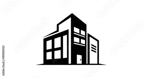 Foto Simple Modern House Building Design.