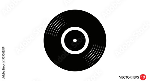 Fotografie Black Vinyl Record Close Up View.