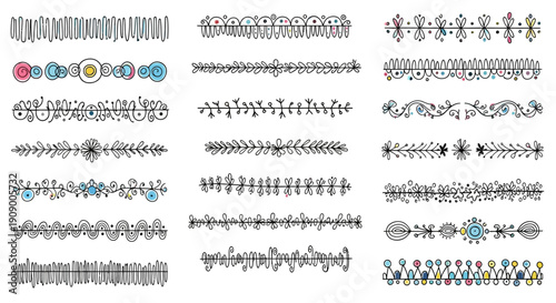 Elegant Hand Drawn Floral Dividers Collection