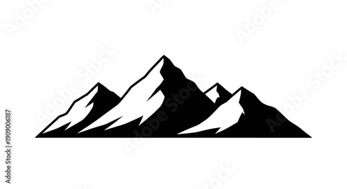 Canvastavla Black and white mountain range peaks.