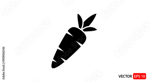 Black carrot icon vector graphic.
