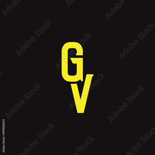 GV Abstract Initial Logo. Clean, high-contrast typography suitable for branding, identity, and corporate design. Ideal for logos, signage, and minimalist graphic projects.