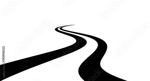 Black road curve line shape.