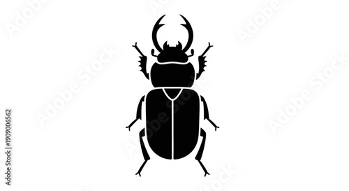 Black silhouette of a beetle insect.