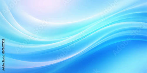 Abstract blue wave background with soft flowing lines and a smooth motion pattern for a light vector backdrop design