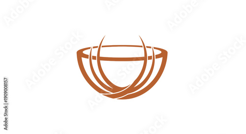 Wallpaper Mural Stylized graphic of overlapping brown curves resembling a graceful kitchen utensil Torontodigital.ca