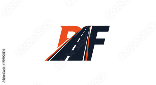 Wallpaper Mural Dynamic Road Logo Design with Intersecting B and F Letters for Progress and Speed Torontodigital.ca