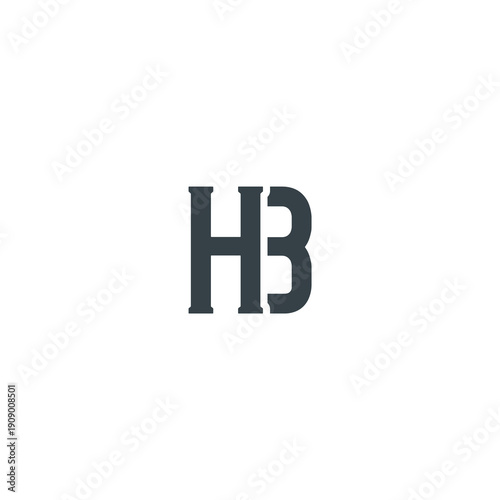 HB Abstract Initial Logo. Clean, high-contrast typography suitable for branding, identity, and corporate design. Ideal for logos, signage, and minimalist graphic projects.