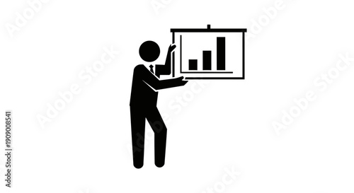 Businessman presenting data on screen.