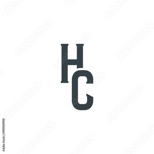 HC Abstract Initial Logo. Clean, high-contrast typography suitable for branding, identity, and corporate design. Ideal for logos, signage, and minimalist graphic projects.