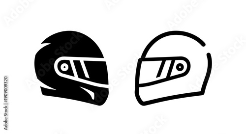 Racing Sport Helmet Icon for Motorcycle Riding and Competitive Driving Safety
