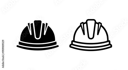 Workplace Safety Hard Hat Icon for Building Sites and Occupational Health
