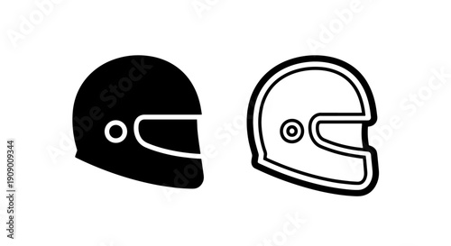 Protective Sports Helmet Icon for Motorcycling and Extreme Racing Enthusiasts