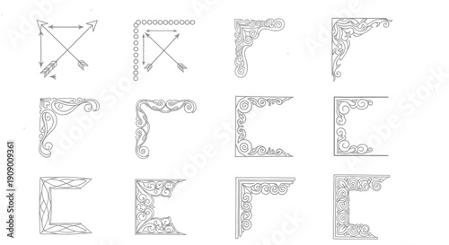 A collection of diverse and intricate line drawings showcasing various artistic styles and techniques