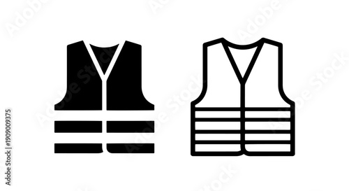 High Visibility Safety Vest Icon for Construction Workers and Roadside Assistance