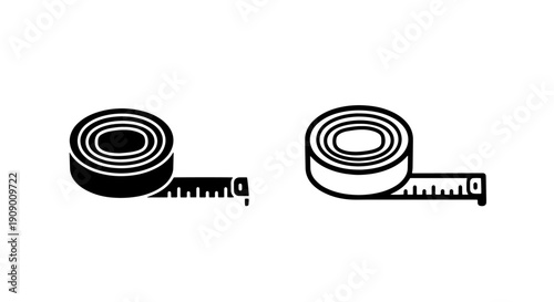 Compact Tape Measure Icon Ideal for Architectural and Craft Design