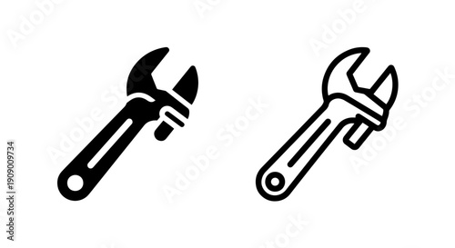 Robust Adjustable Pipe Wrench Icon for Plumbing and Heavy-Duty Repairs
