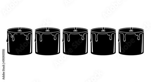 Five Black Candles in a Row Illustration