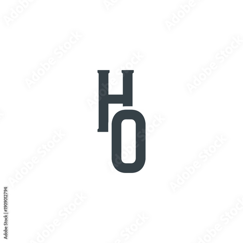 HO Abstract Initial Logo. Clean, high-contrast typography suitable for branding, identity, and corporate design. Ideal for logos, signage, and minimalist graphic projects.