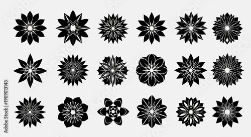 Geometric Flower Collection: Abstract Floral Designs
