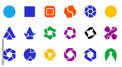 Geometric Logos Collection: Abstract Shapes for Modern Branding