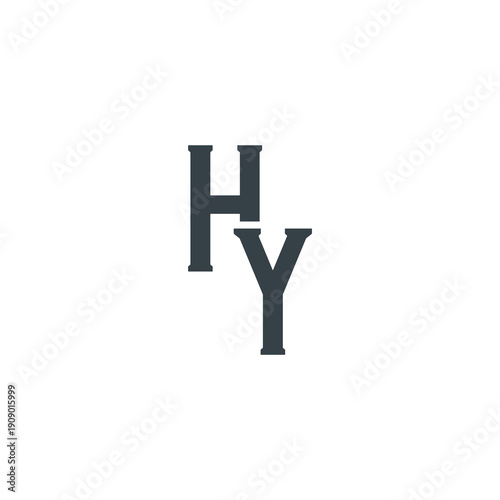 HY Abstract Initial Logo. Clean, high-contrast typography suitable for branding, identity, and corporate design. Ideal for logos, signage, and minimalist graphic projects.