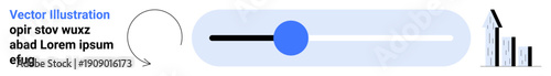 Data analytics, performance measurement, workflow management, process improvement, business strategy, iterative design. A progress bar, circular arrow and declining graph. Data analytics