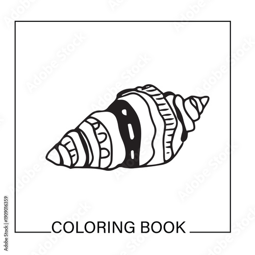 A simple hand drawn vector illustration shell underwater