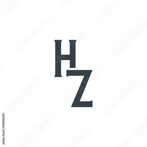 HZ Abstract Initial Logo. Clean, high-contrast typography suitable for branding, identity, and corporate design. Ideal for logos, signage, and minimalist graphic projects.
