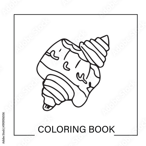 A simple hand drawn vector illustration shell underwater