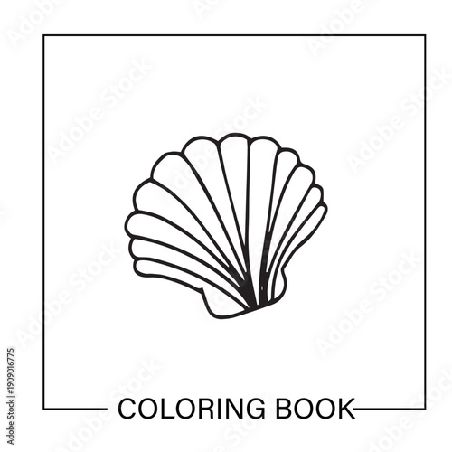 Handrawn Underwater ocean shells outline