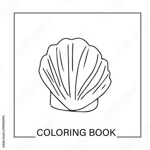 Black line shell ocean element design