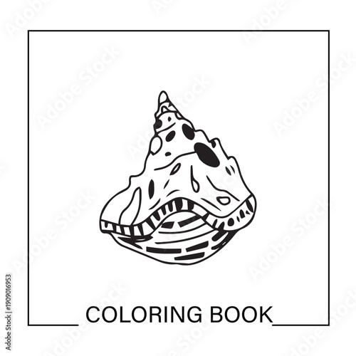 Black line shell ocean element design