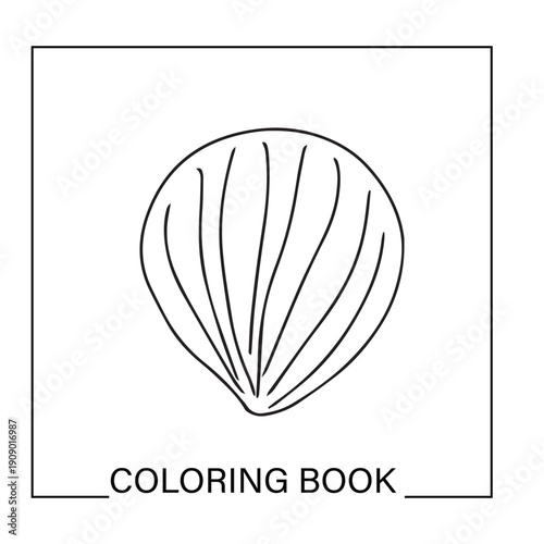 Underwater ocean shells outline minimalist retro illustrations