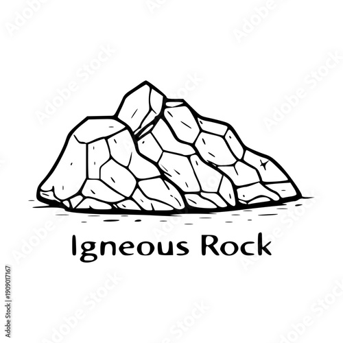 Igneous rock illustration for geology education