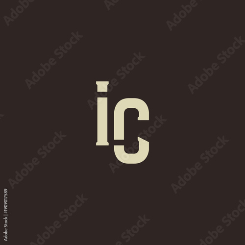 IC Abstract Initial Logo. Clean, high-contrast typography suitable for branding, identity, and corporate design. Ideal for logos, signage, and minimalist graphic projects.